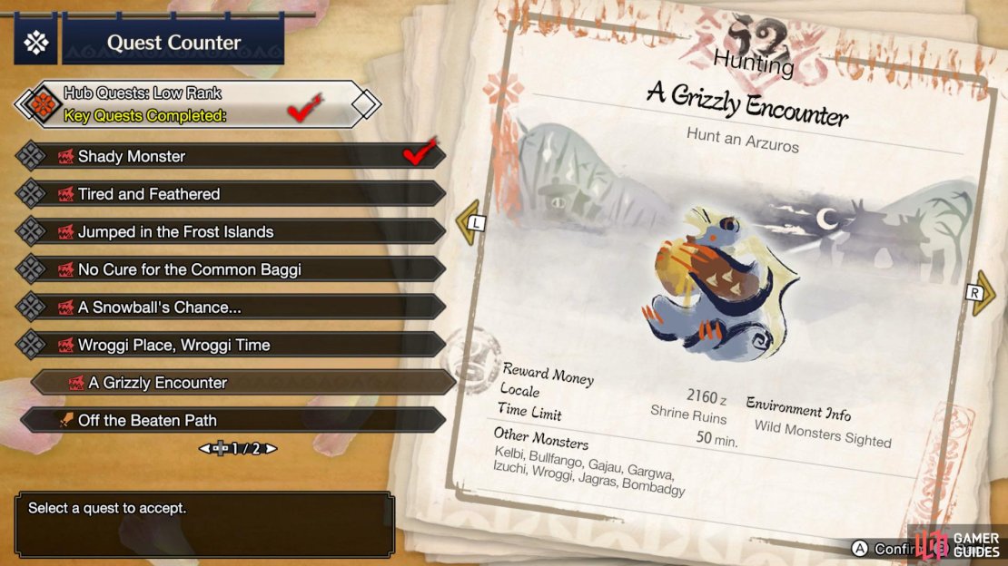 The A Grizzly Encounter Quest becomes available when you reach 1* Hub Quests.
