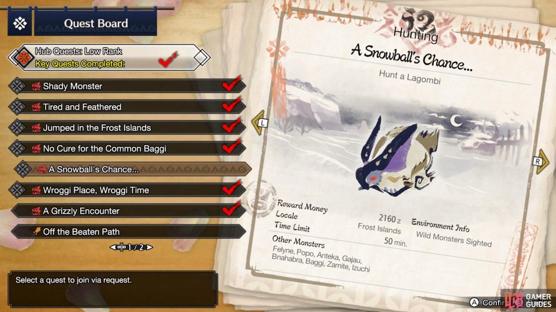 The A Snowball&rsquo;s Chance&hellip; Quest becomes available when you reach 1* Hub Quests.
