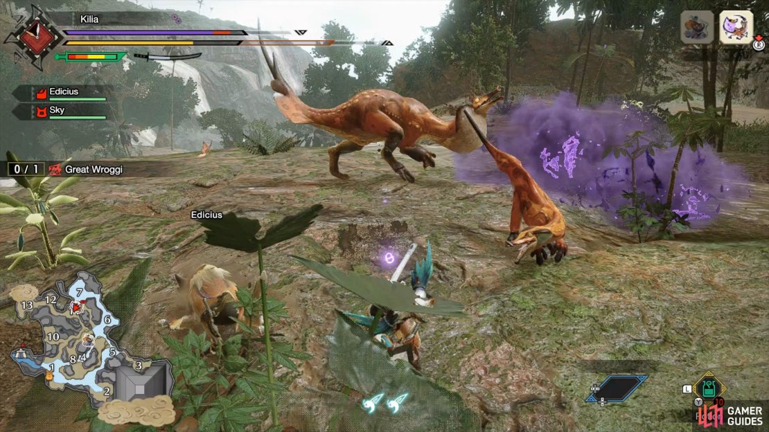 Great Wroggi will spit out clouds of poison throughout the battle.