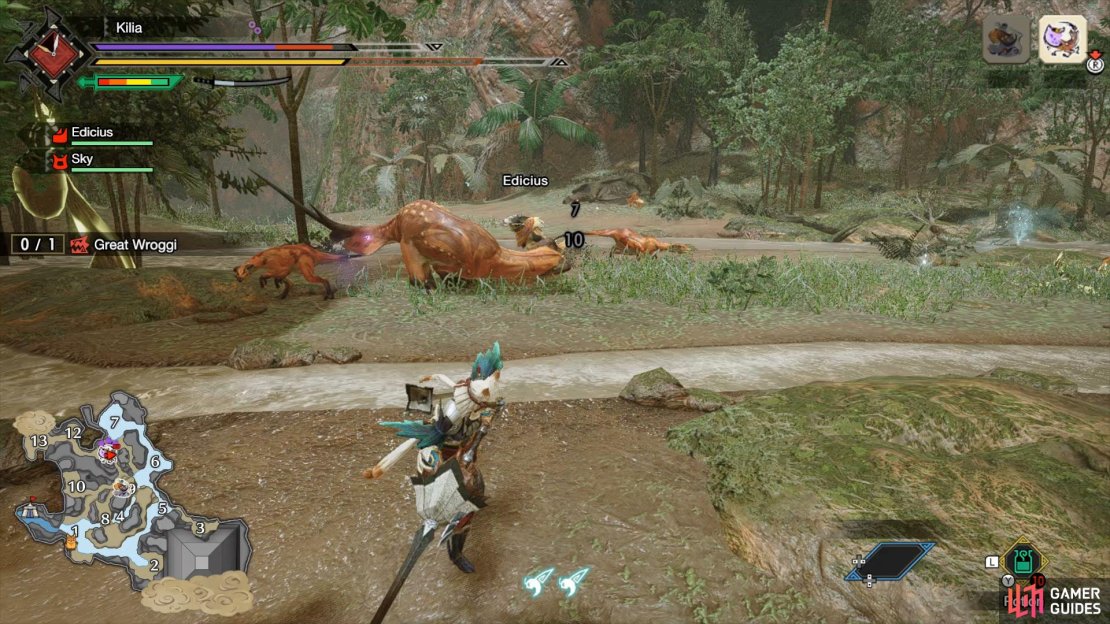 Great Wroggi will slide its head along the ground and attempt to knock you over.