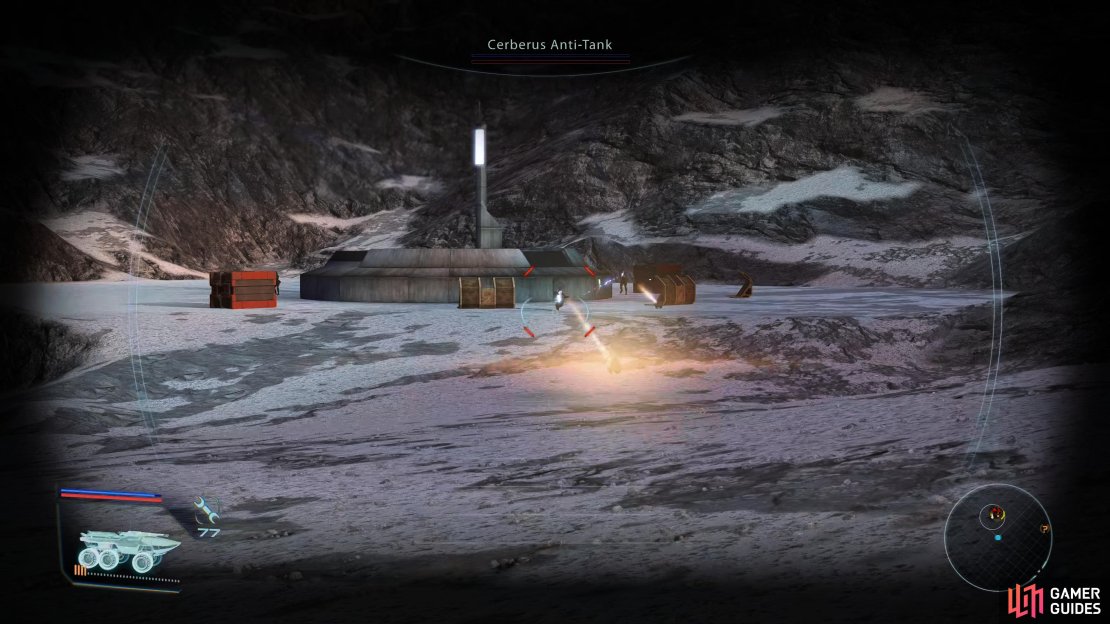 Deal with the snipers and anti-tank operatives outside the base