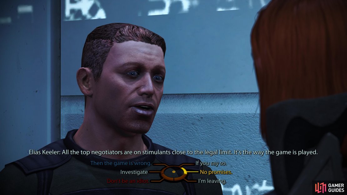 You can choose to talk Keeler down with Charm or Intimidate