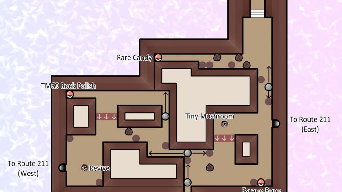 Map of Mt. Coronet (Center: 1F).