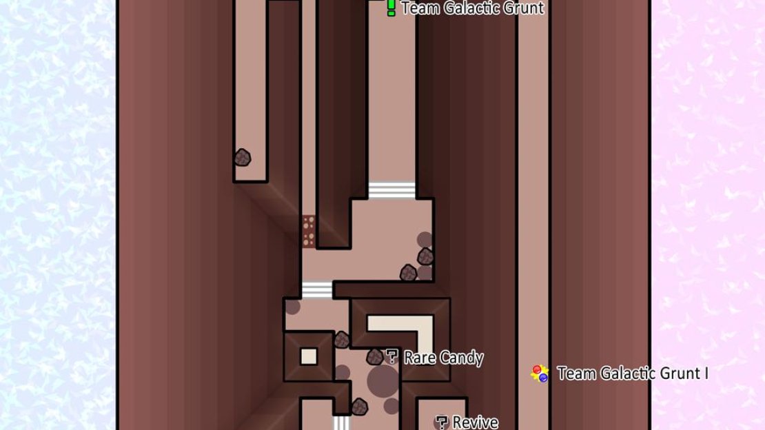 Map of the Mt. Coronet side tunnel.