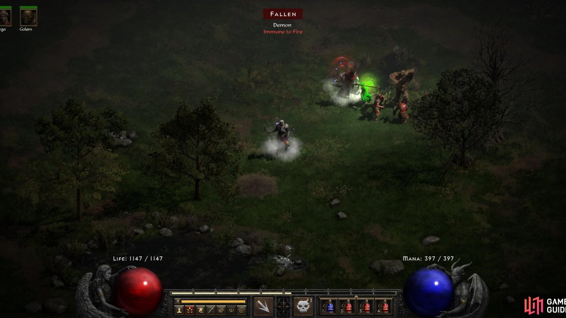 One of the biggest downsides of the Summon Necromancer is his lack of innate offense - you’ll need to rely on a mercenary or golem to furnish the corpses required to build your army.