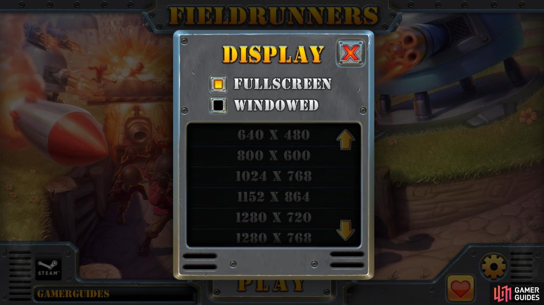 Mostly it&rsquo;s the same as the iOS versions, except the Game Centre is replaced with the Steam symbol and there&rsquo;s an extra display option where you can alter the screen resolution (only if you choose to play in windowed mode, instead of full screen). Other than that, it&rsquo;s the same.