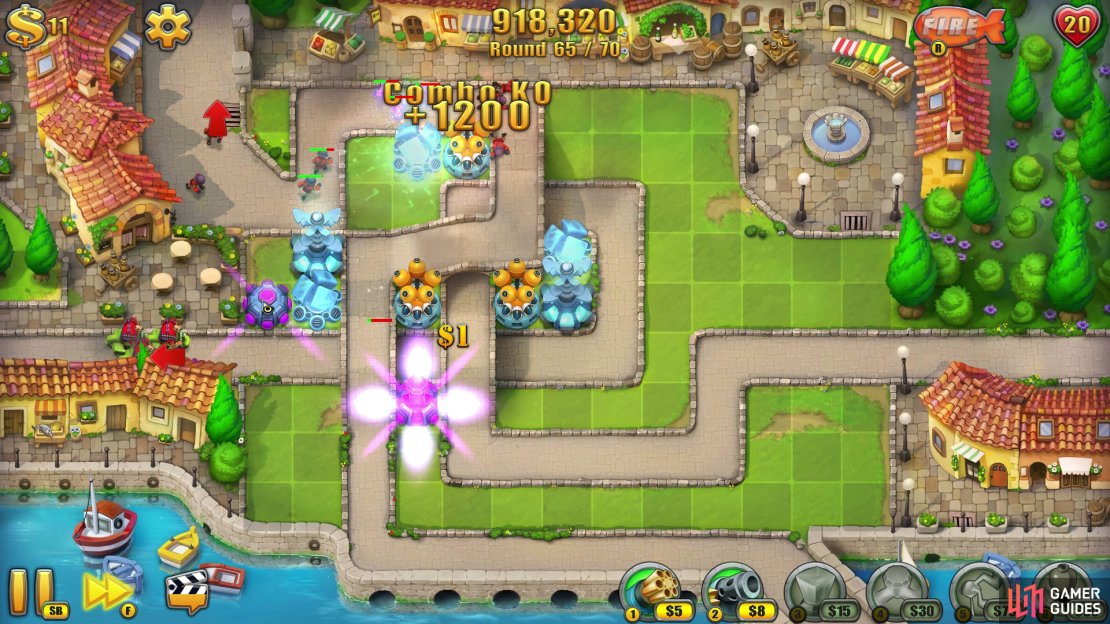 Don&rsquo;t forget that destroying key units will also trigger off the all-important combos if any other Fieldrunners are in the blast radius.