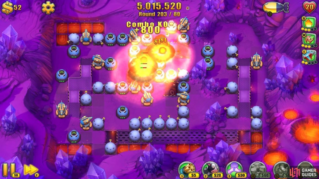 &rsquo;The Frying Pan&rsquo; is a great level for endless mode due to its small size, allowing the Nuke Towers to get to work far more efficiently.