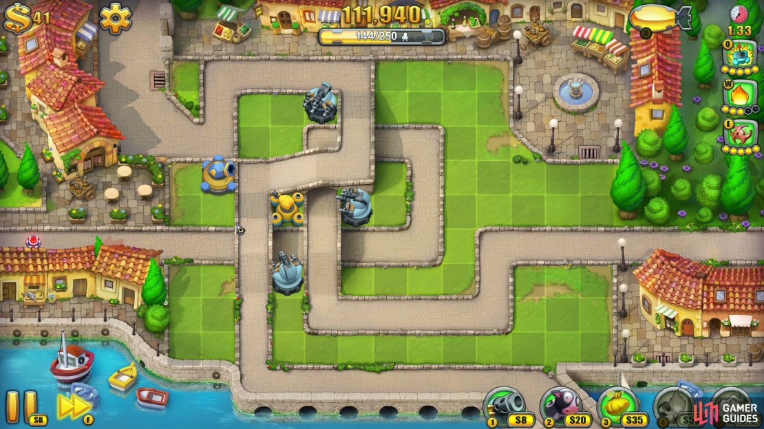 &ndash; Placing a Hive Tower near the top will soften up all units for a faster finish.  &ndash; Keep using any items you have. Remember: In Time Trial mode, the quicker you dispatch one wave, the quicker the next one starts.