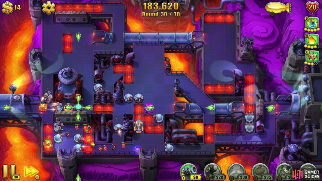 With your main path laid out, now&rsquo;s the time to up the ante with better towers.