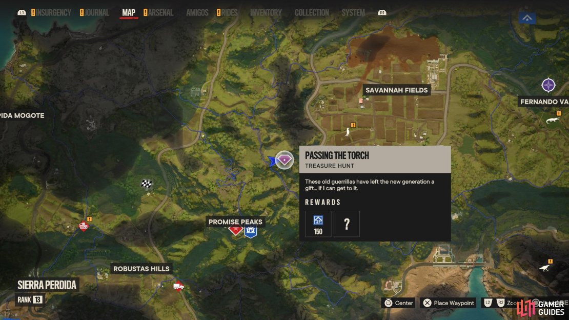 Head to this location on the map to begin the treasure hunt.