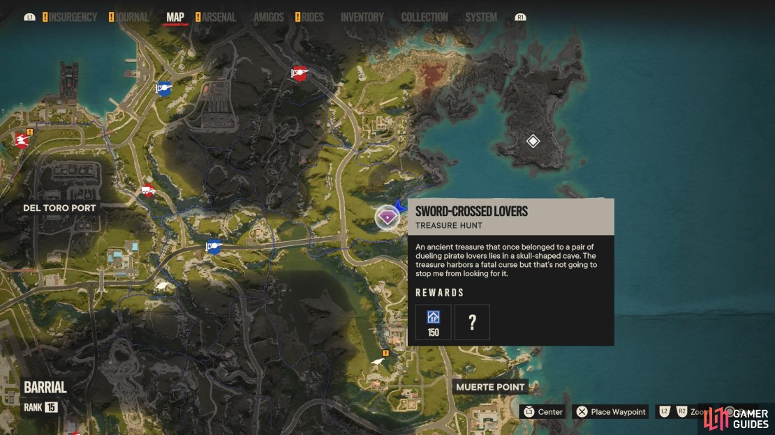 Head to this location on the map to start this Treasure Hunt.