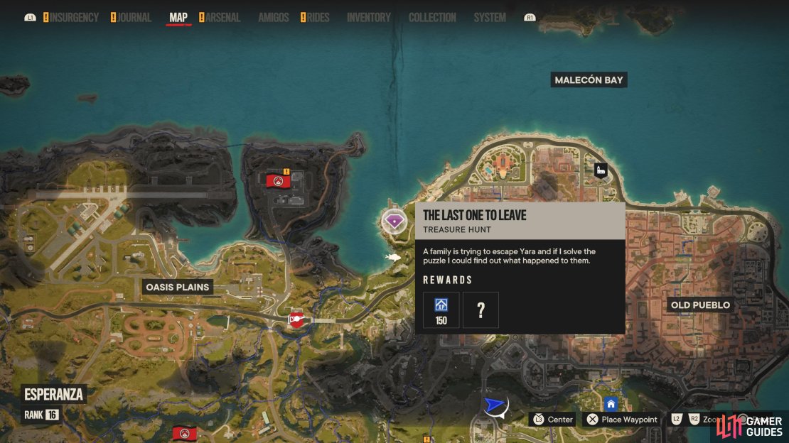 Head to this location on the map to begin the treasure hunt.