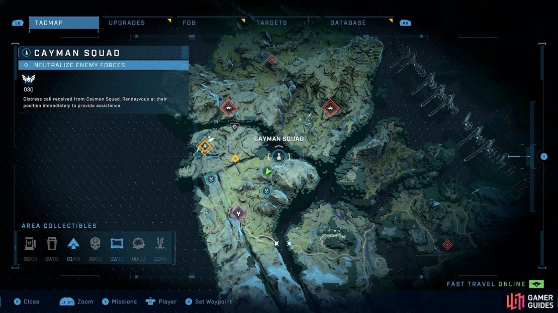 Head to this location on the map to find the Cayman Squad.