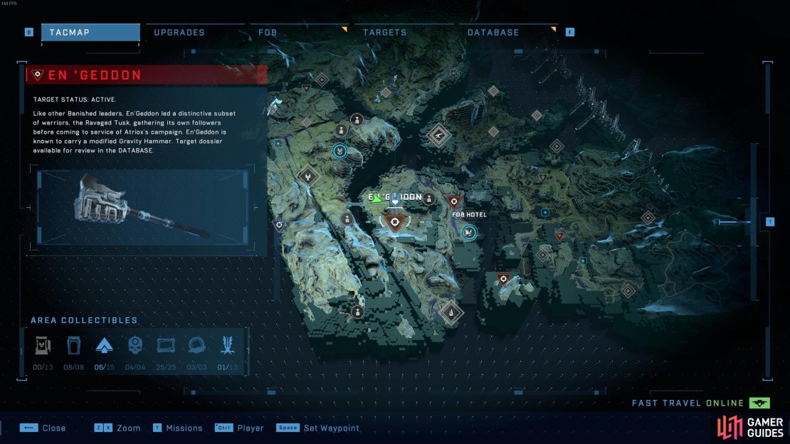 The location of En&rsquo;Geddon, west of Fob Hotel.
