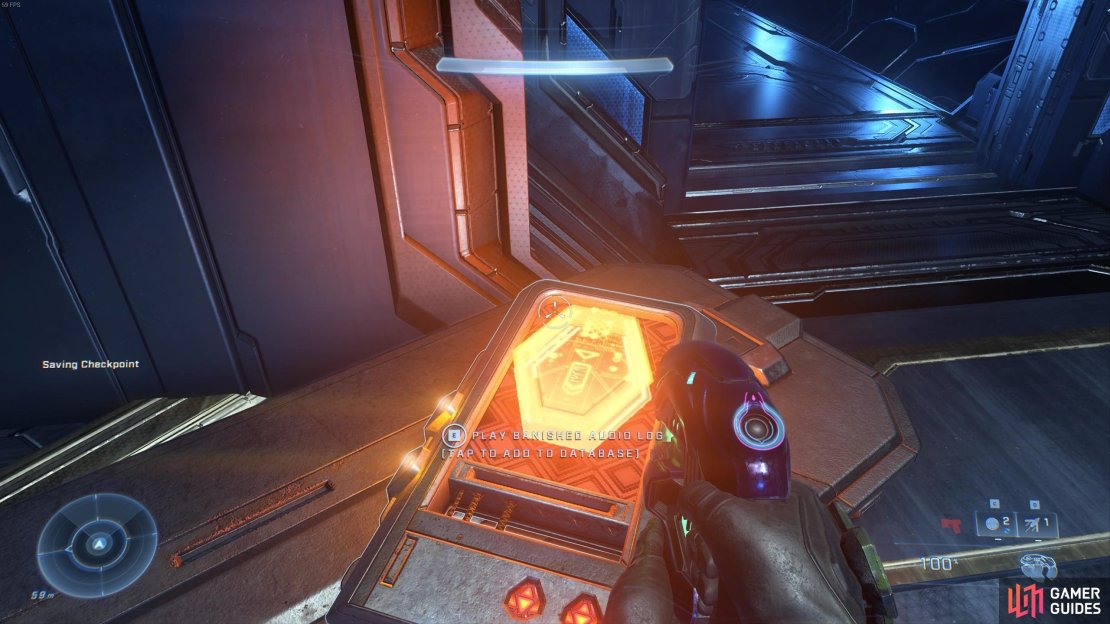 You&rsquo;ll find the Banished audio log behind the plasma cannon.