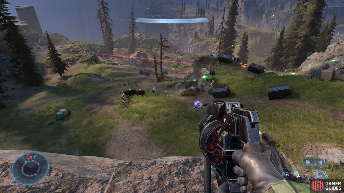 Sit back on the hill and take out the enemies whilst distracted by the Indiana Squad.