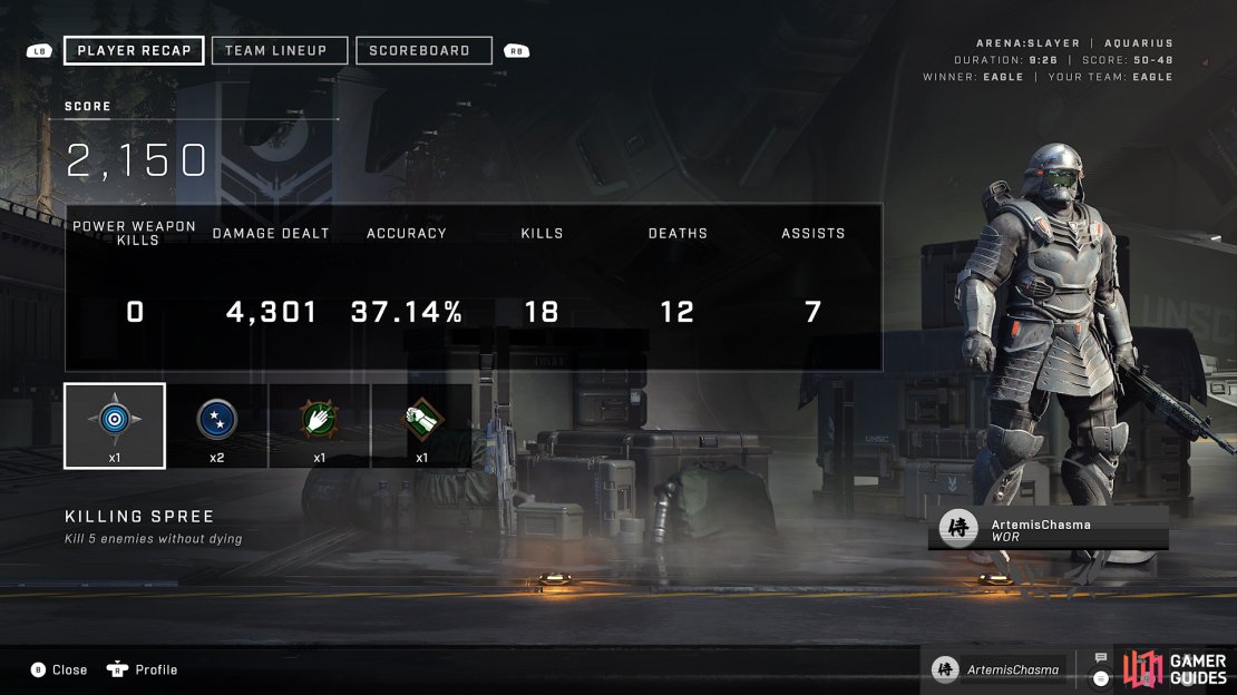 You&rsquo;ll find your medals at the bottom of your player recap screen. 