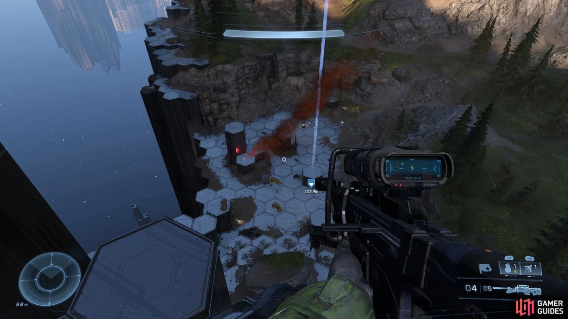 Take out the enemies from the hexagon pillars.