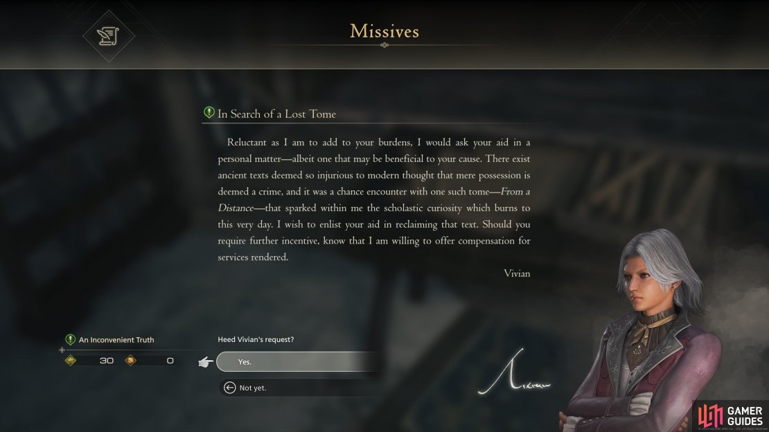 Check Clive&rsquo;s reading table to find Vivian&rsquo;s Missive.
