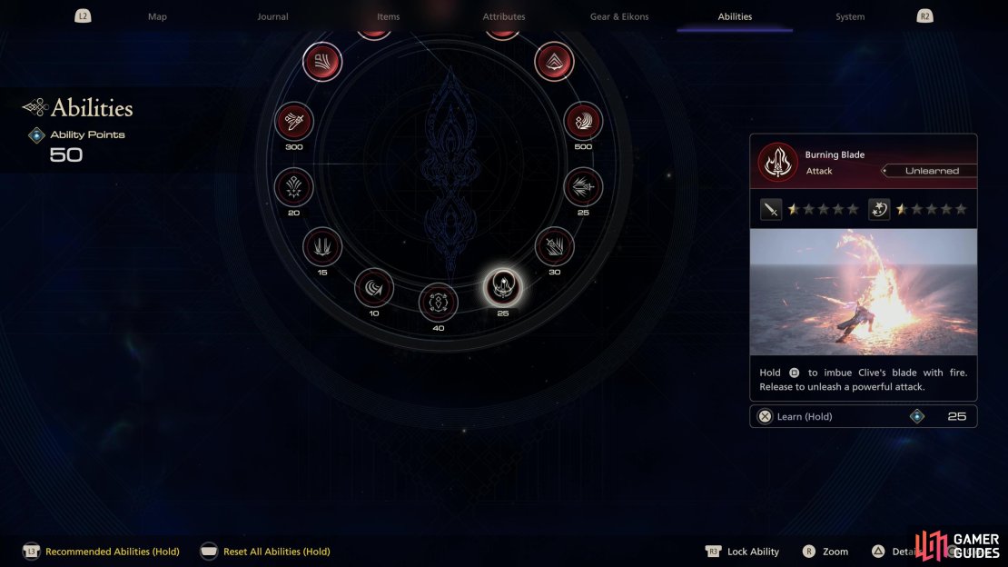 Starting at Stillwind, you&rsquo;ll be able to access the Abilities menu and purchase/upgrade abilities.