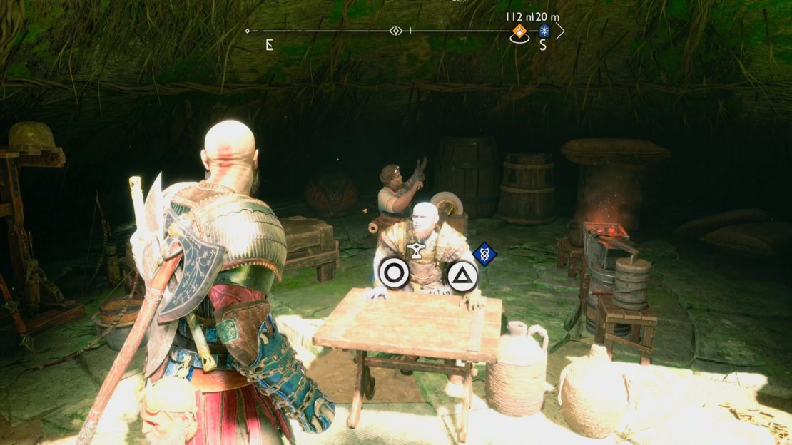 After you return to Freyr’s Camp for the second time, head over to Brok, and press triangle to start the Favor.