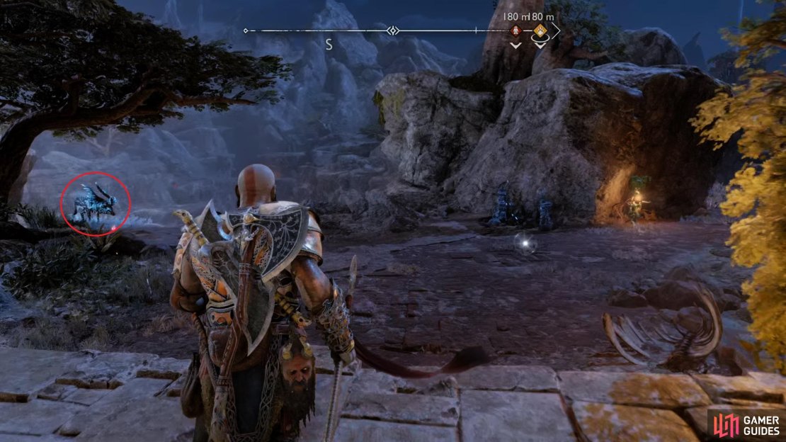 The Stag of Winter can be found here just to the left of the Mystic Gateway.