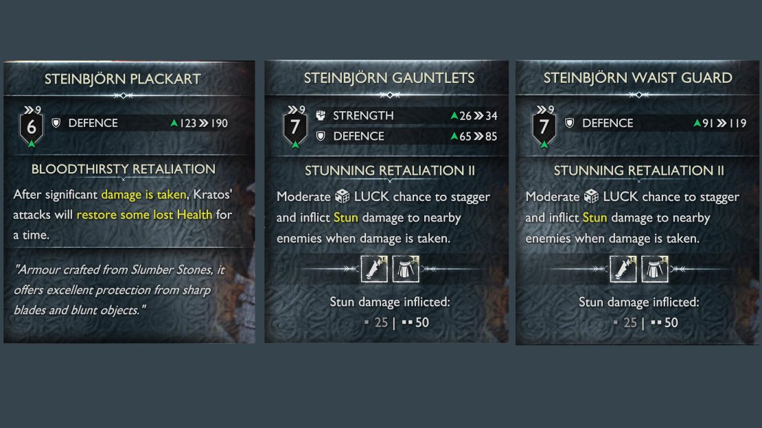 Here you can see what you get from the Steinbjorn Set, and this isn’t upgraded yet!
