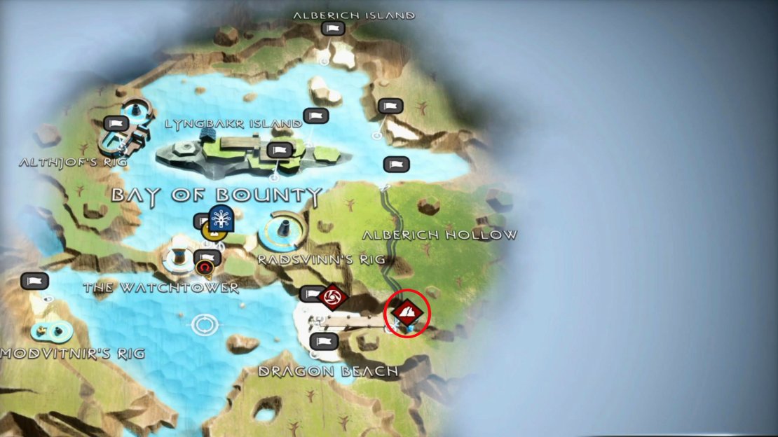 From The Watchtower Mystic Gateway, row southeast to find Alberich Hollow.