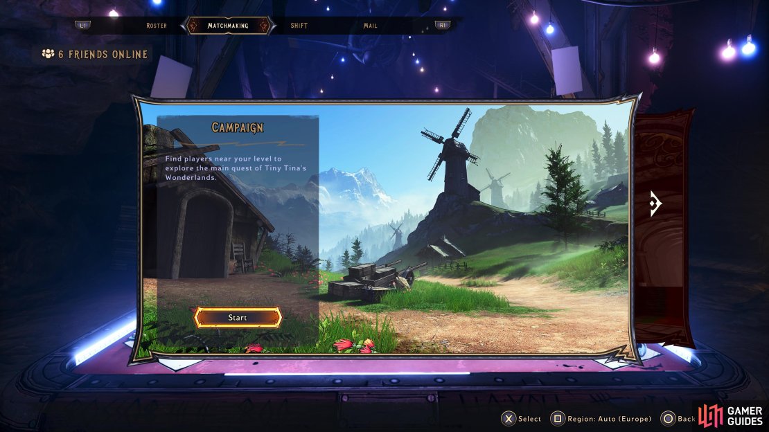 Overview of the Matchmaking Screen.