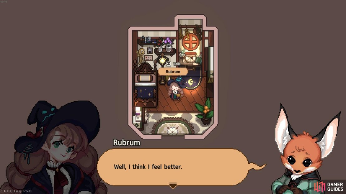 Heal Rubrum&rsquo;s leg with Healing Candy.