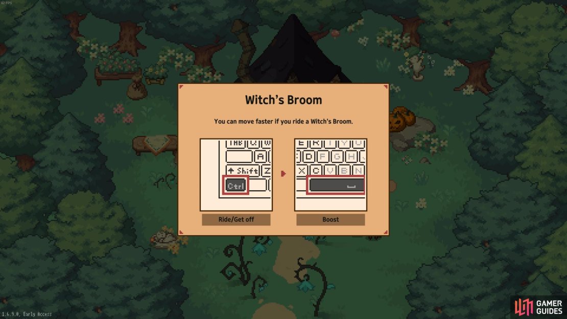 Controls for the Witch&rsquo;s Broom. 