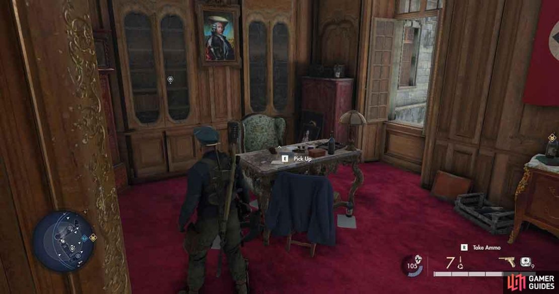 You&rsquo;ll find the letter on the larger table in this room.