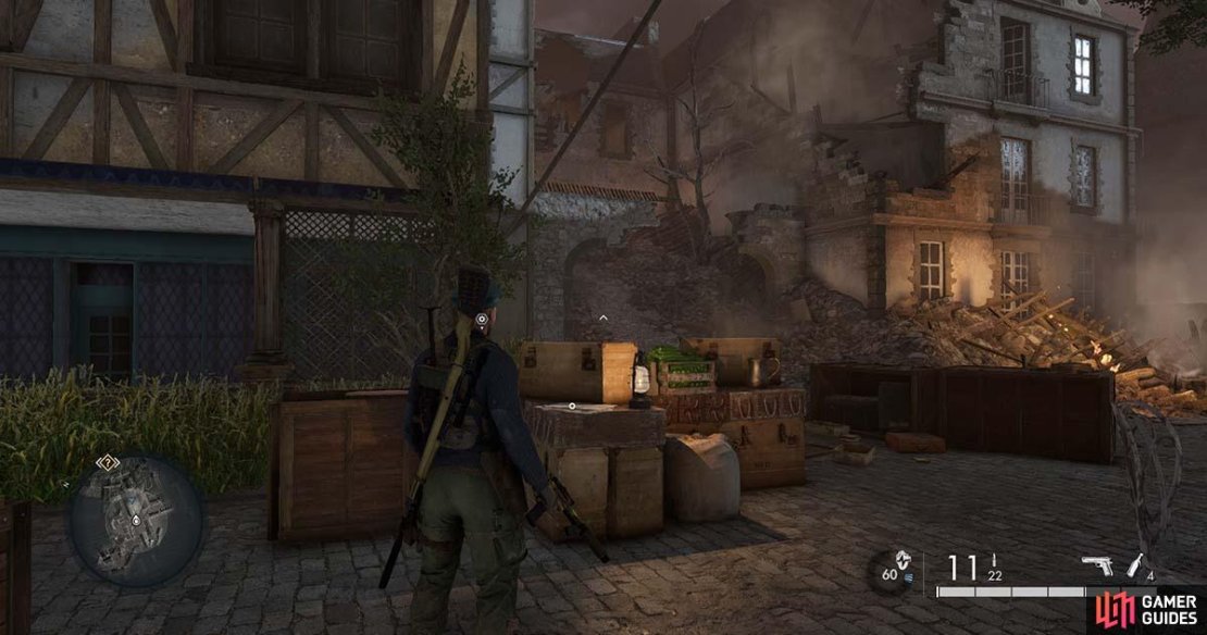 The document can be found on top of this storage container in the courtyard outside.