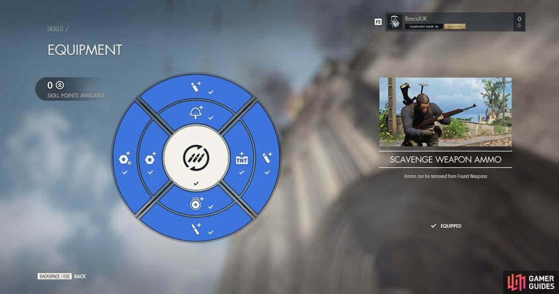 The Equipment skills in Sniper Elite 5.