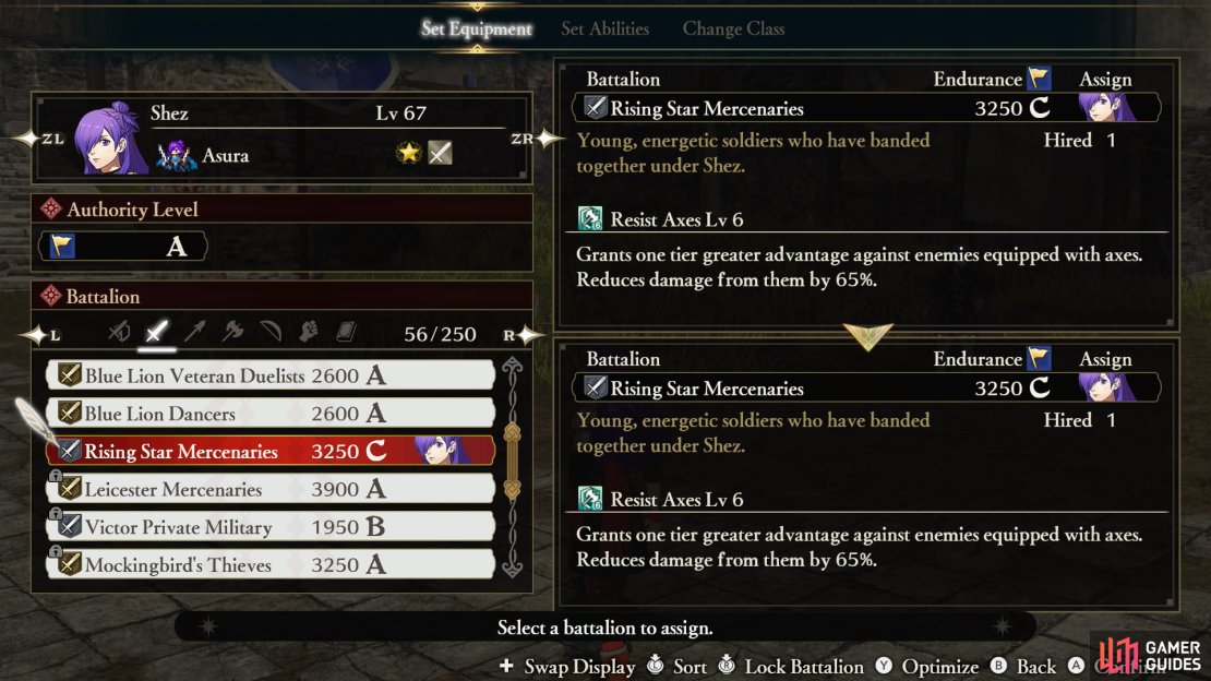 Battalions are a quick and painless way to give characters advantages against specific weapon types or enemies.