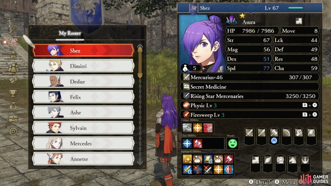 Check the bottom right of your screen in the Convoy menu to see a character’s current advantages.