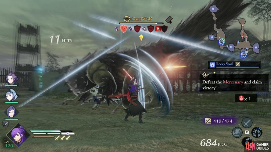 If you need to level up some back-benchers, running the Side Quest battle &ldquo;Bandit Raid&rdquo; will net you some quality weapons via the Giant Wolf that spawns.