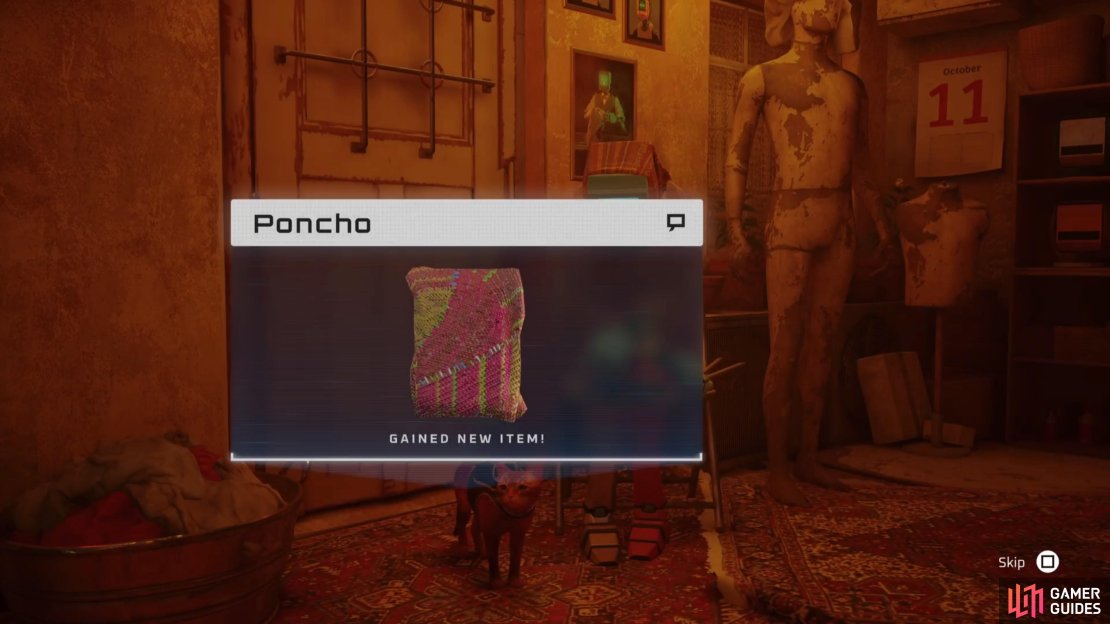 You’ll need to give the Poncho to a robot named Elliot.