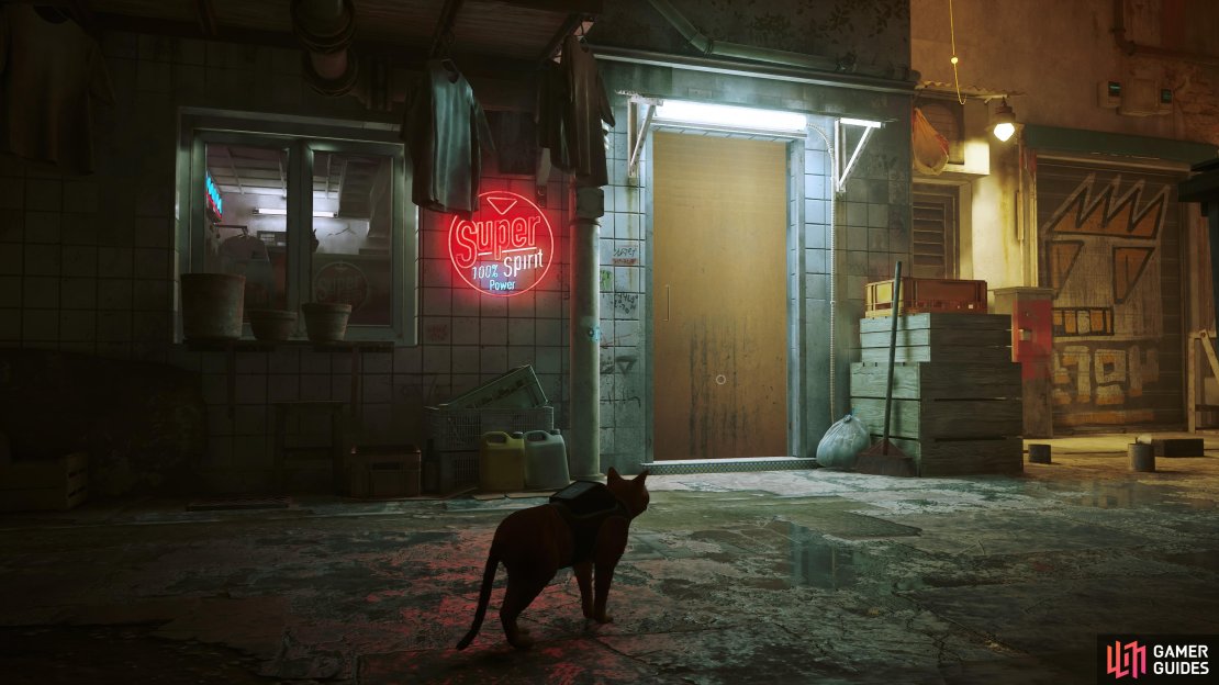 The Super Spirit Detergent can be found inside the Laundromat.