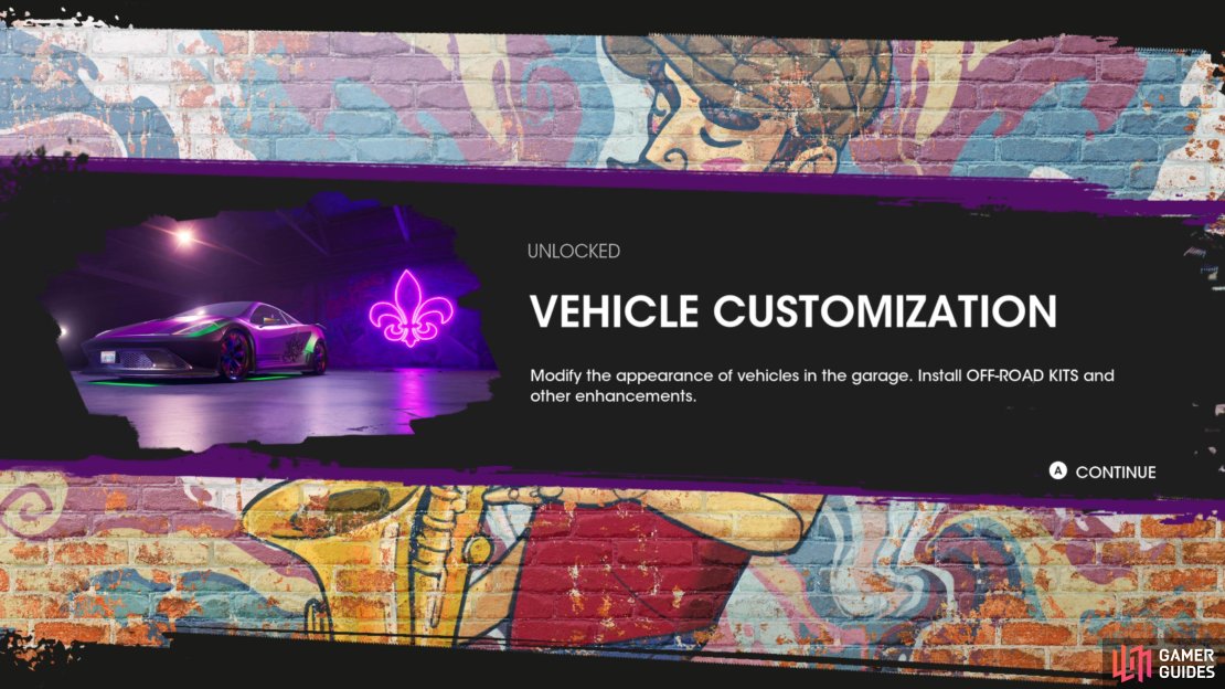 You&rsquo;ll unlock vehicle customization by completing the mission &ldquo;A Piece of the Action&rdquo;.