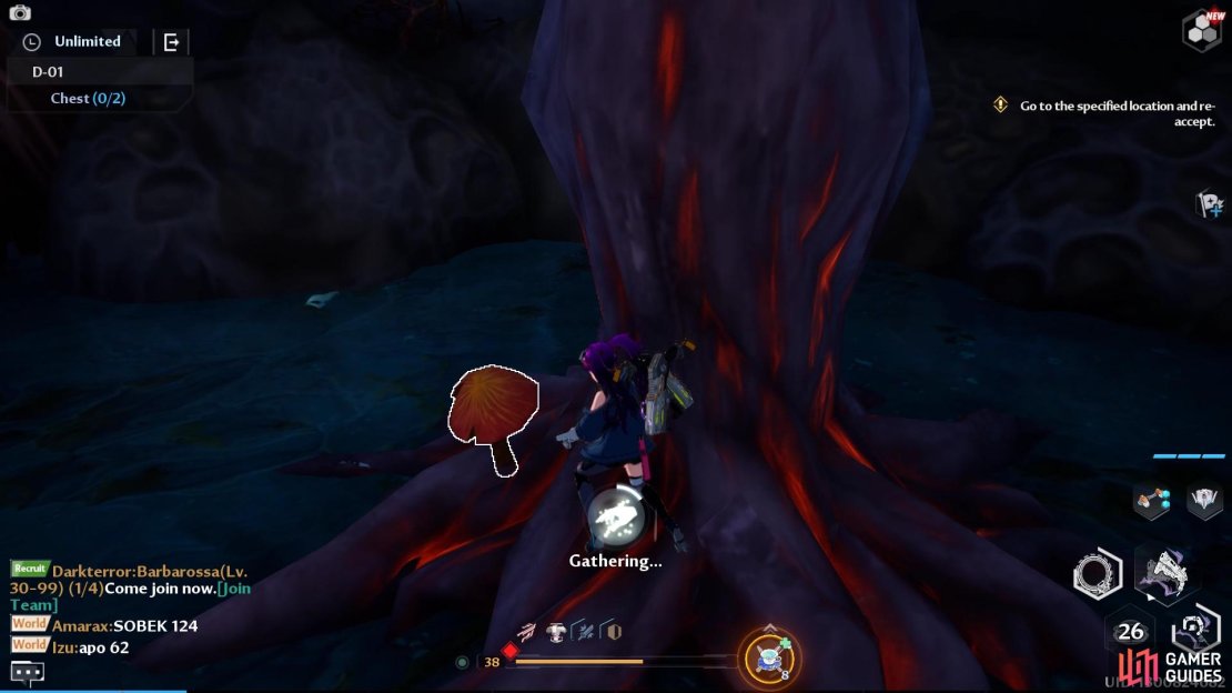 The first purple fungus has the three mushrooms you need for Fufu&rsquo;s quest.