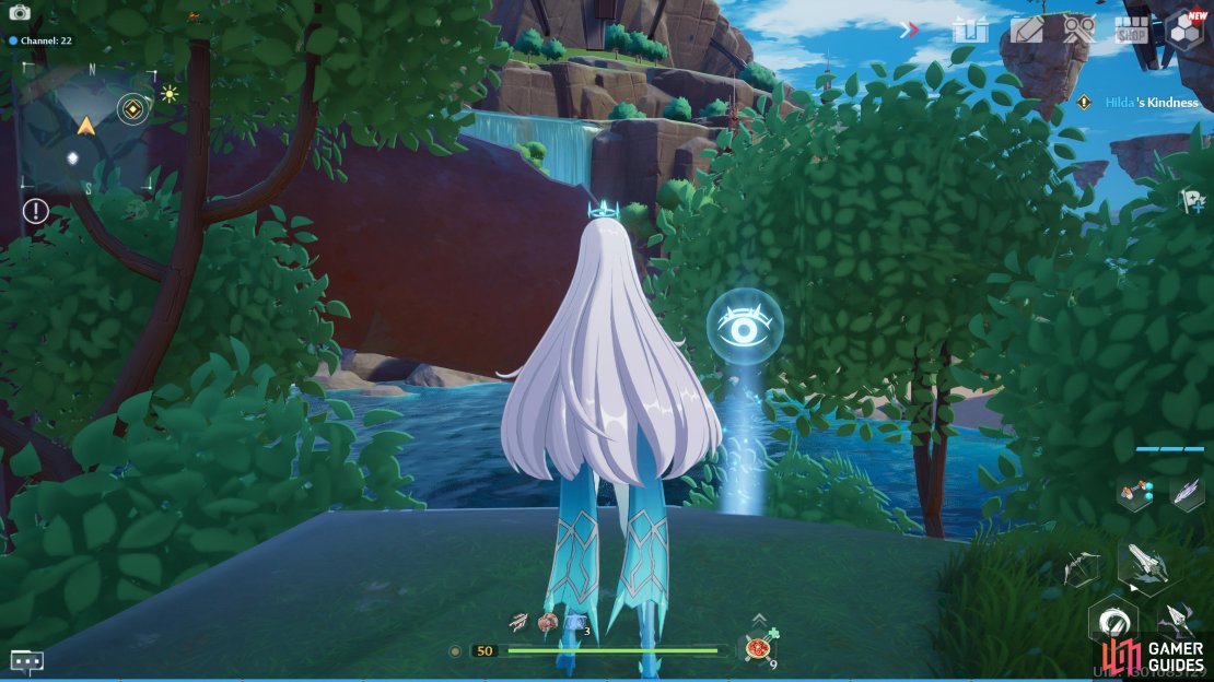 In the Puddled Lake, west of the Island Stronghold. Look for a large red pipe where you&rsquo;ll see a ledge being covered up by a tree. The scenic point will behind the tree.