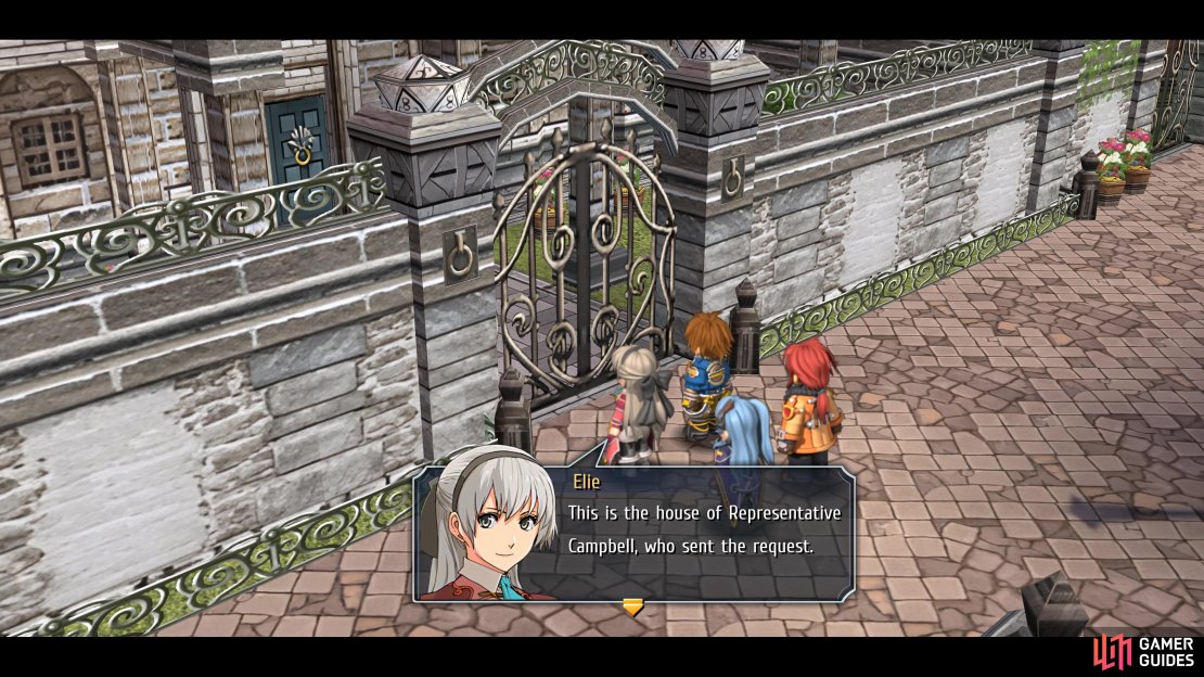 Go to the Residential District and examine this gate to enter Representative Campbell&rsquo;s house.