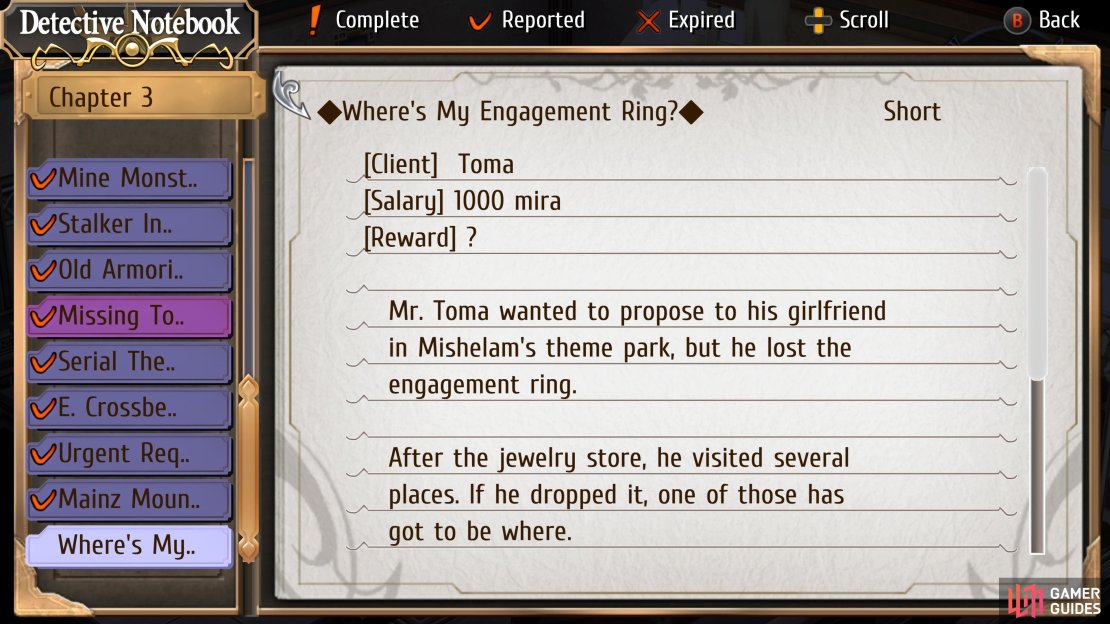 Where&rsquo;s my Engagement Ring? is a hidden Request on Chapter 3 Day 4.