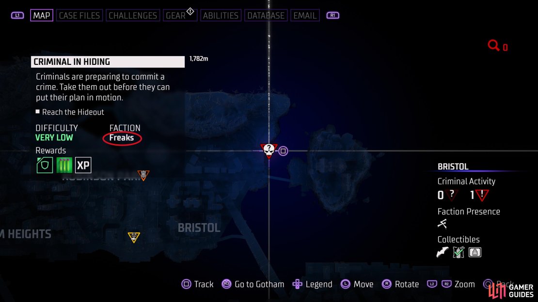 Hover over premeditated crimes to see which faction is committing them, if it&rsquo;s the Freaks, you can be sure a Bulldozer is with them.
