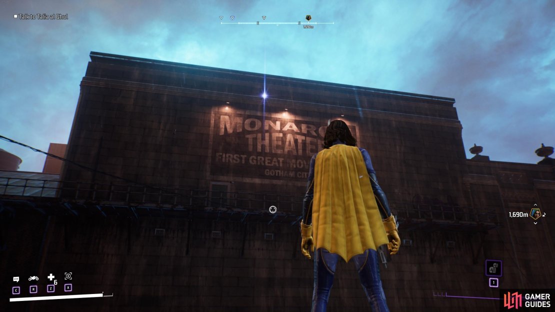 You&rsquo;ll find the Batarang at the top of the side of the building here.