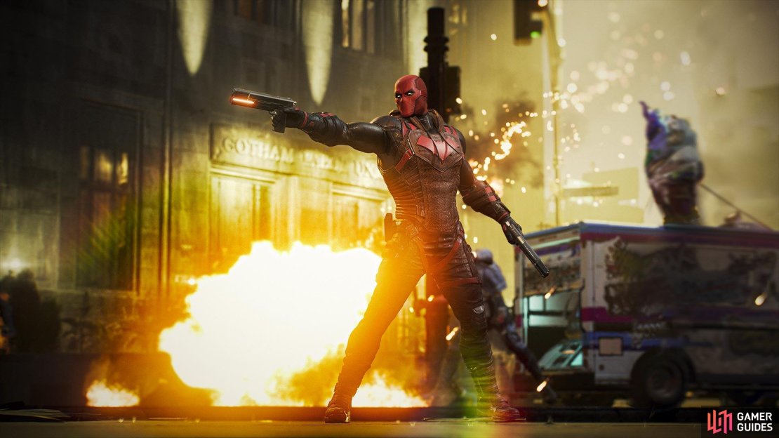 Red Hood&rsquo;s guns allows him to strike from a distance