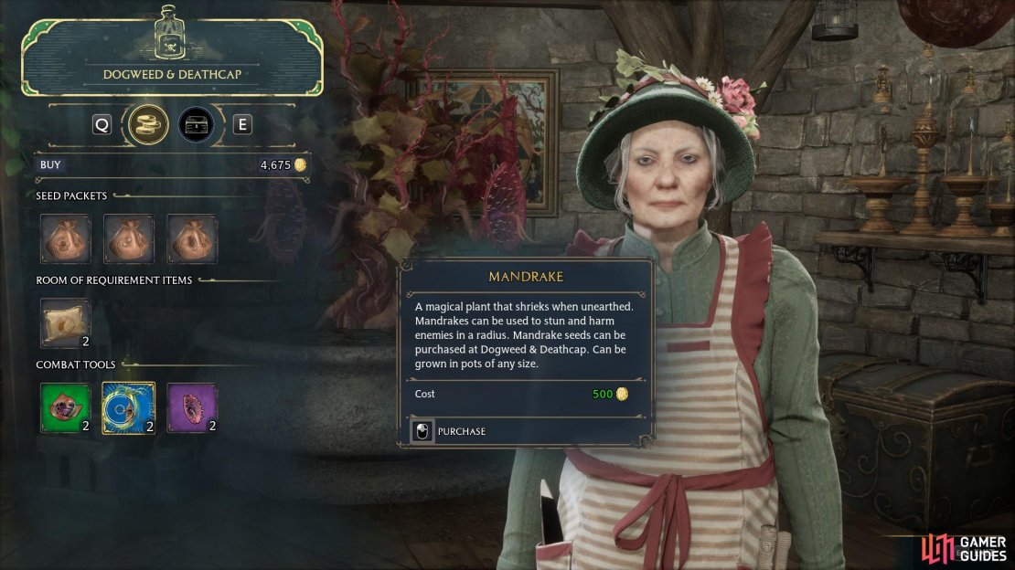 Mandrake is one of the many items you can get in Hogwart Legacy&rsquo;s Dogweed and Deathcap store.