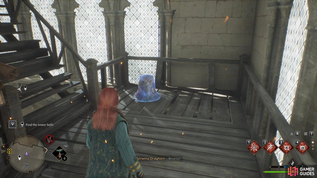 The first missing bell is right up ahead as you go up the steps.